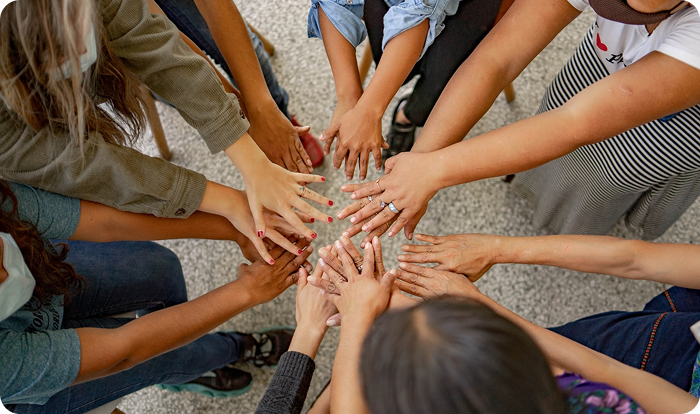 Team collaboration - hands together